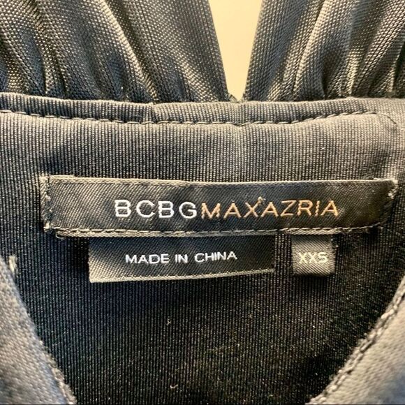 BCBGMAXAZRIA Black ruched pleated sleeveless dress size XXS - Picture 7 of 15